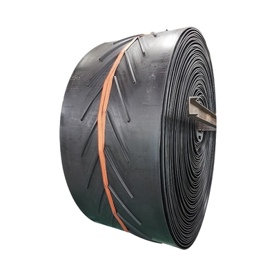 EP125 Cleated Rubber Fabric Ribbed Chevron Conveyor Belt with Polyamid Weft Structure