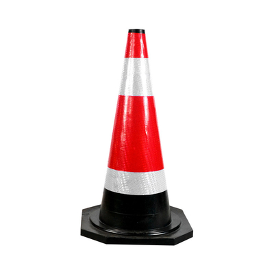 28in White And Red Color Stackable Traffic Cone For Road Safety