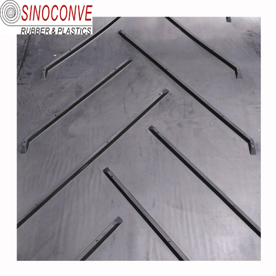 Open v shaped tilting inclined chevron conveyor belt with paddle Profile fishbone toothed conveyor belt