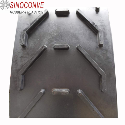 Open v shaped tilting inclined chevron conveyor belt with paddle Profile fishbone toothed conveyor belt