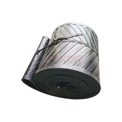 Customized Fabric Type 3 Ply Rubber Chevron Conveyor Belt for Mining 10Mpa-24Mpa Concave