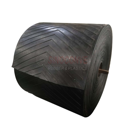Customized Fabric Type 3 Ply Rubber Chevron Conveyor Belt for Mining 10Mpa-24Mpa Concave