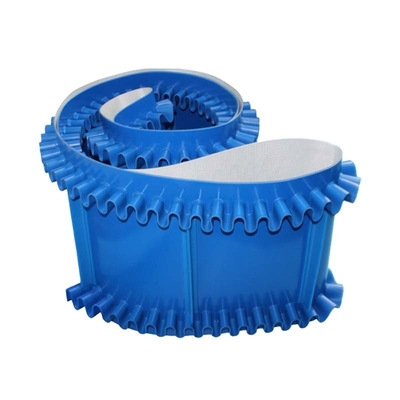 Customized Blue Sidewall Cleat Chevron Edge Flat PVC Conveyor Belt