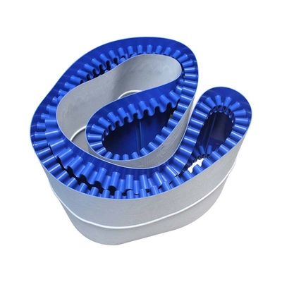 Customized Blue Sidewall Cleat Chevron Edge Flat PVC Conveyor Belt